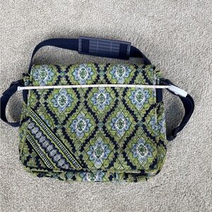 Vera Bradley Green and Blue Quilted Crossbody Messenger Bag